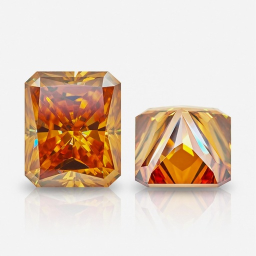 Loose Moissanite Orange Clean Radiant Cut 9.00 x 7.00 MM